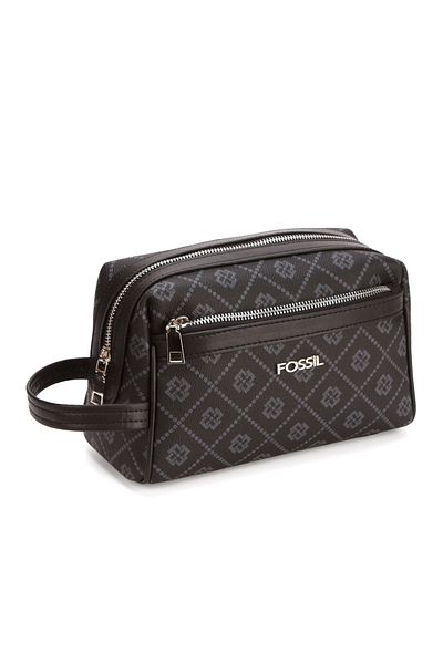 Fossil 2063 Vegan Leather Clutch τσάντα χαρτοφυλακίου Τσάντα με στάμπα μαύρο