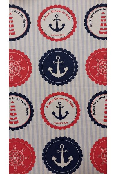 gonk Round, Sea Pattern, Duck (Liquid Pusher, Stain Proof) Fabric, Tablecloth