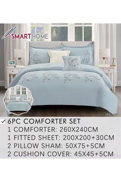 smart home Embroidered two-sided quilt set, two-sided mattress, consisting 6 pieces, 100% microfiber, 240x260cm