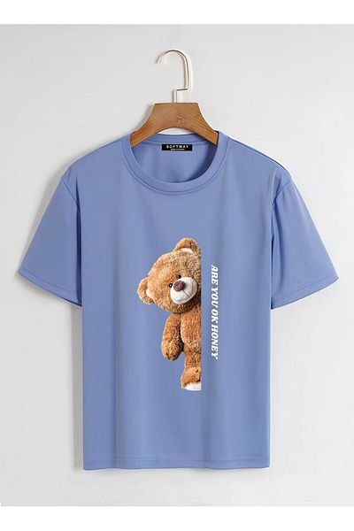 SOFTWAY Unisex Oversize Crew Neck T-Shirt - ΜΠΛΕ