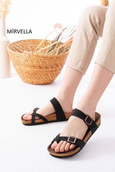 mirvella Women's Orthopedic Sole Flip Flops & House Slippers Daily Buckle Slippers