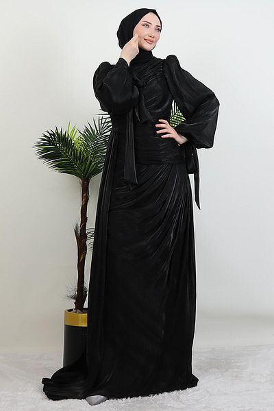 GİYZAMİLA Βραδινό φόρεμα Afra Silk Μαύρο