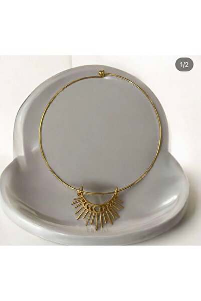 Jovela Yarım ay güneş tasma altın choker