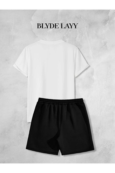 BLYDE LAYY Σετ σορτς-μπλουζάκι Unisex με στάμπα με παλάμη