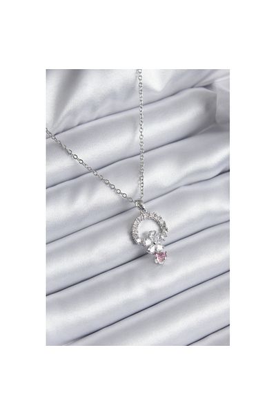 Skygo Gold Colored 316L Steel Zircon Stone Flower Model Women's Necklace - TJ-BKO8111