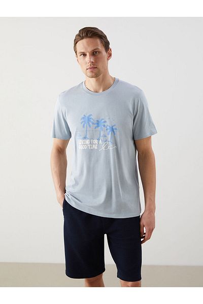 LC Waikiki LCW ECO Crew Neck Short Sleeve Printed Combed Cotton Men's T-Shirt
