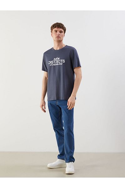 LC Waikiki New Season Crew Neck Short Sleeve Printed Combed Cotton Men's T-Shirt - S5Ku09Z8