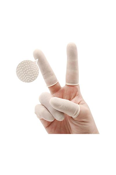 Hasyılmaz Anti-Static Latex Fingertip Gloves White 100 Pcs
