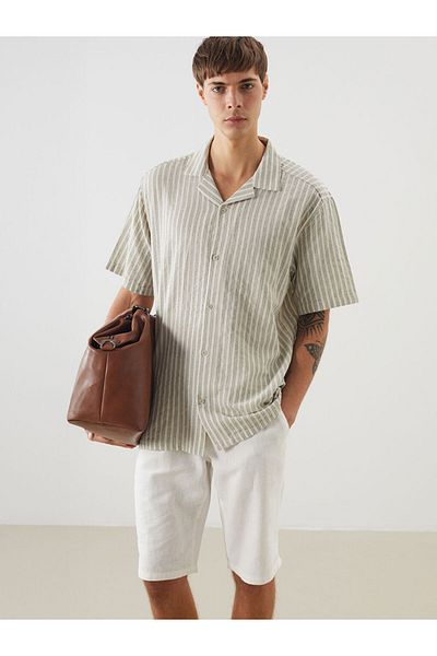 LC Waikiki Regular Fit Short Sleeve Striped Men's Shirt