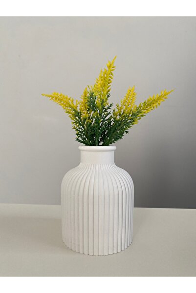 Home Vază decorativă cu dungi 9 cm Numai vază 1. De la pulbere de piatră de calitate