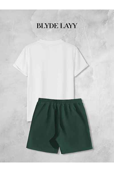 BLYDE LAYY Unisex Palm Printed Shorts-T-Shirt Set
