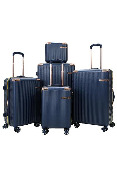 MORANO 5-piece luggage set with 4 wheels, solid and modern design