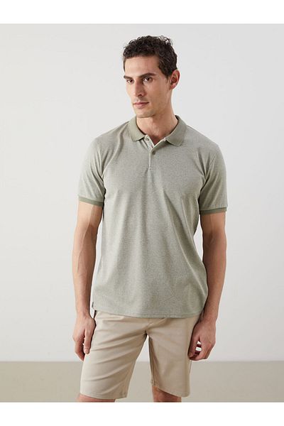 LC Waikiki Lcw Eco Ecru Polo Neck Short Sleeve Combed Cotton Men's T-Shirt