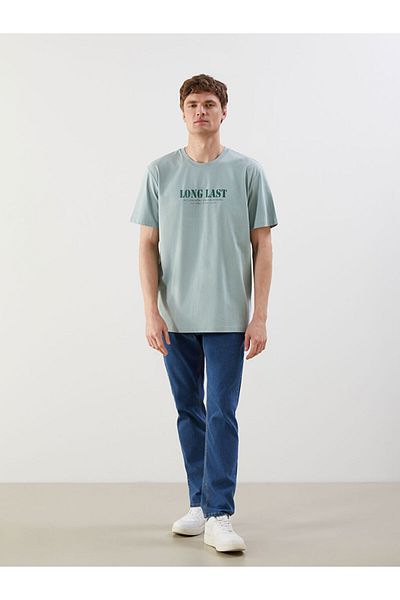 LC Waikiki Tricou pentru bărbați din bumbac pieptănat imprimat cu gât crew de sezon nou - S5KK13Z8