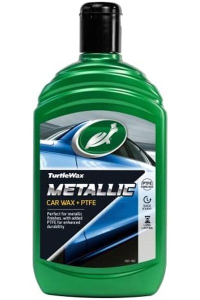 Turtle Wax 52653 شمع معدني + شمع سائل للسيارات من مادة PTFE ملمع فائق النعومة لا يترك أي لطخات 500 مل
