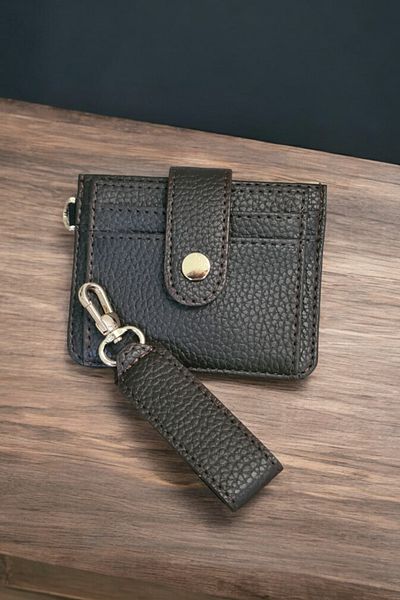 Classbag Women's Brown Keychain Detailed Card Holder