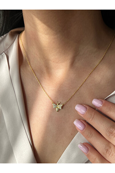 PETITE Özel Tasarım Arı 14K Altın Kaplama 925K Gümüş Kolye