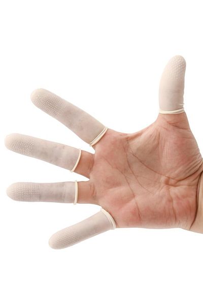 Hasyılmaz Anti-Static Latex Fingertip Gloves White 100 Pcs