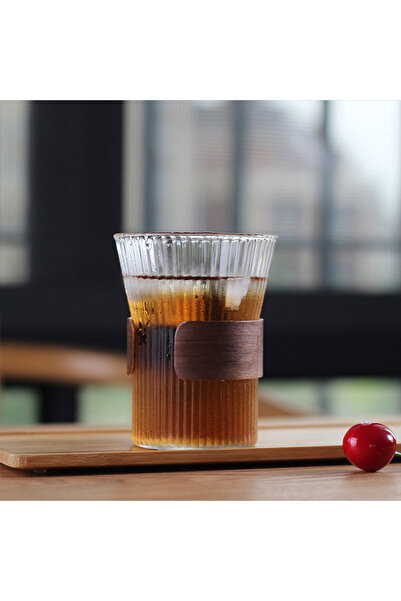 MIBRU Classic 306ml Glass Mug with Wooden Stand