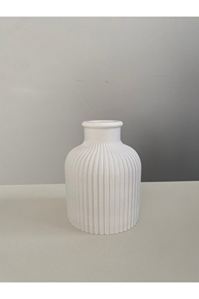 Home Vază decorativă cu dungi 9 cm Numai vază 1. De la pulbere de piatră de calitate