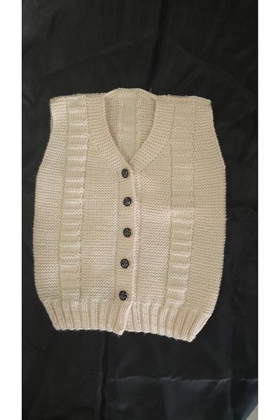 Papatyam Hand Knitted Needlework Baby Vest Handcrafted Baby Kids Knitted Vest