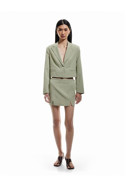 Koton Slit detail viscose linen blend mini skort.