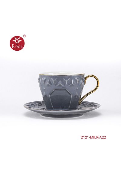 Rose CR-2121-12-Piece Porcelain Cup Set