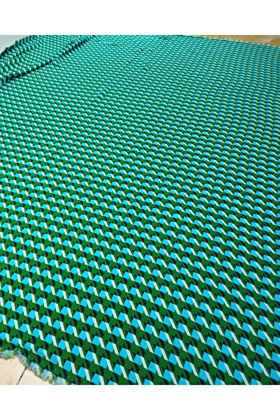 Kumaş Parça فيسكوز 100% باللون الأزرق والأبيض والأسود (العرض 140 سم × الطول 1...