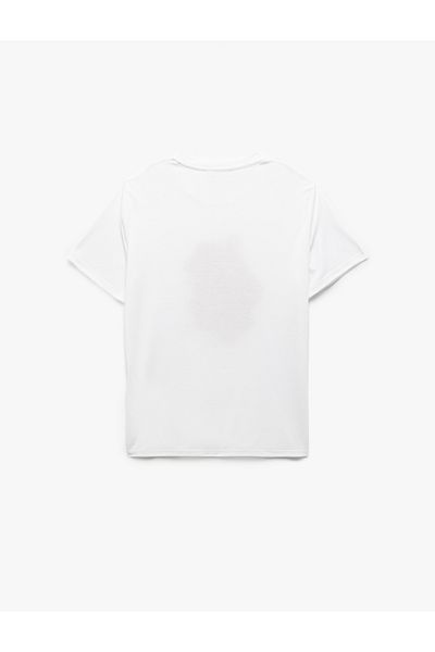 Koton Tricou pentru femei, sezon nou, cu mânecă scurtă, cu model floral