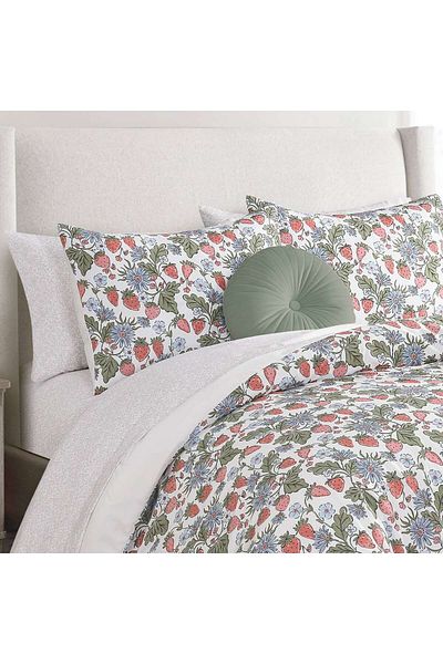 Orange Bed & Bath طقم لحاف مزدوج بنقشة كرمة زهرية، 8 قطع