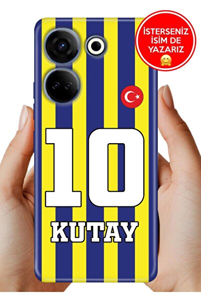 TECNO Camon 20 (CK6n) Kılıf Kişiye Özel İsim Yazılı Forma Tasarım Silikon Çub...