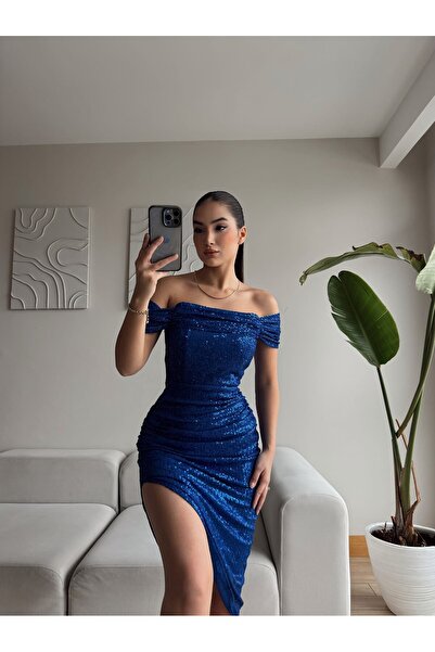 zoezoe Liana Degaje Yaka Midi Elbise hijap