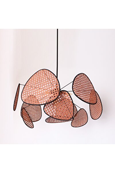 Mylamp Bulut Kiremit Doğal Hazeran Avize 75x35 cm, 9+1 Yaprak ve 3+1 Duylu 30 cm