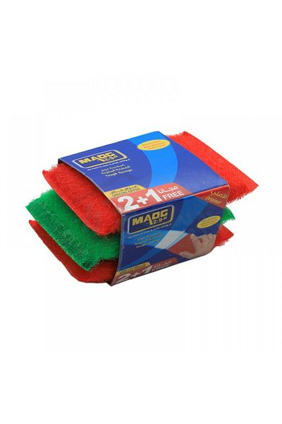 Generic اسفنجات تنظيف خشنة من موج 2+1قطعة