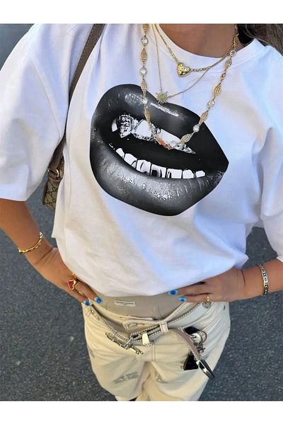 Bengi Clothing Μπλουζάκι με κοντό μανίκι με στάμπα