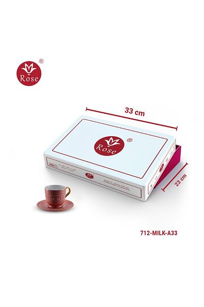 Rose CR-712-طقم فناجين بورسلين 12 قطعة