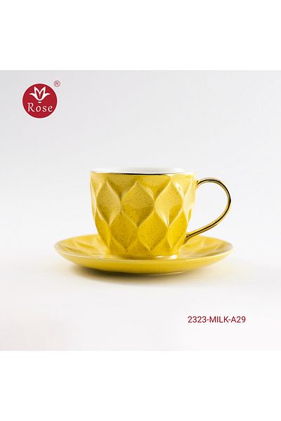 Rose CR-2323-12-Piece Porcelain Cup Set