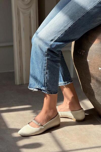 Stilbagshoes Elva Ten Band Λεπτομερή Γνήσιο Δερμάτινο Γυναικείο Μπαλαρίνα Μπεζ