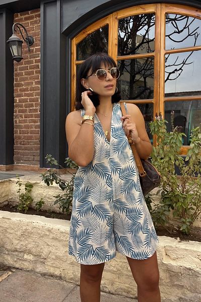 MJAMASS Şile Cloth Leaf Patterned Jumpsuit