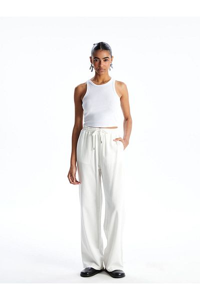 LC Waikiki Xside White Crew Neck Textured Women's Athlete