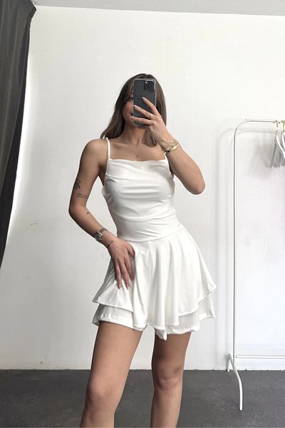 MOZENA Strappy Shorts Skirt Mini Dress