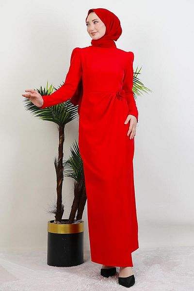 GİYZAMİLA Rose Dress Red