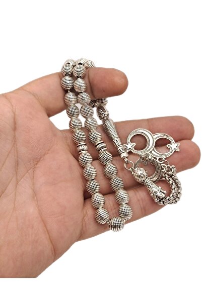 Han Ticarethane Tasbih din metal turnat sub presiune cu lanț și șnur argintiu