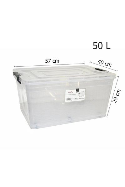 Generic 50L Multipurpose Plastic Storage Box with Wheels