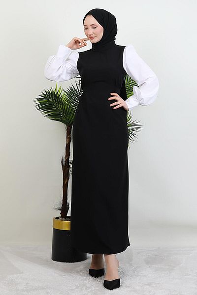 GİYZAMİLA Μαύρο Φόρεμα Hijab Ekin