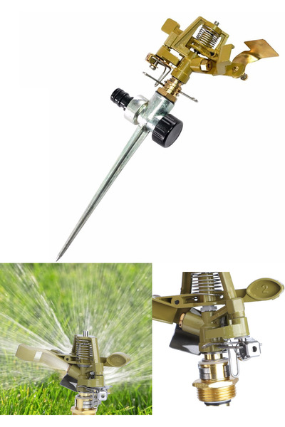 KL HOME Tüm Metal Gövde - Çat Çatlı Kazıklı Fiskiye Bahçe Çim Sulama Fiskiye ...