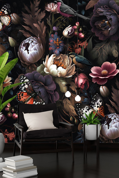 dreamwall Gül Kelebek Desenli Duvar Kağıdı -Isı ve Ses Yalıtımı