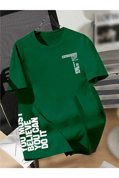 npLStore Plus Size Unisex Hrabri Štampano Oversize kroj T-shirt