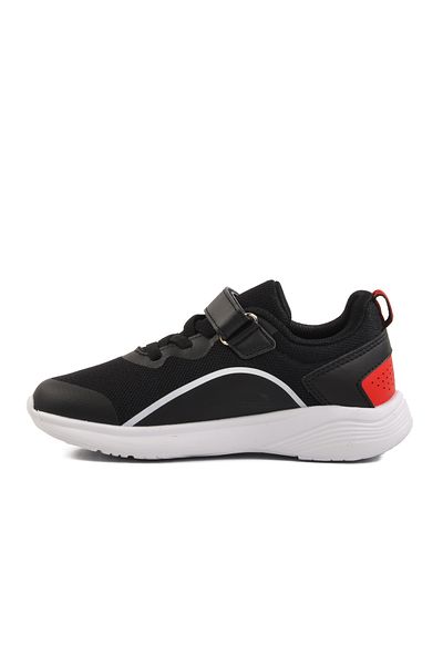 WALKWAY Black Mesh Velcro Lightweight Unisex Children's Sports Shoes Dera 640 F