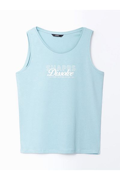 LC Waikiki Xside Blue Crew Neck Printed Men's Sleeveless T-Shirt
